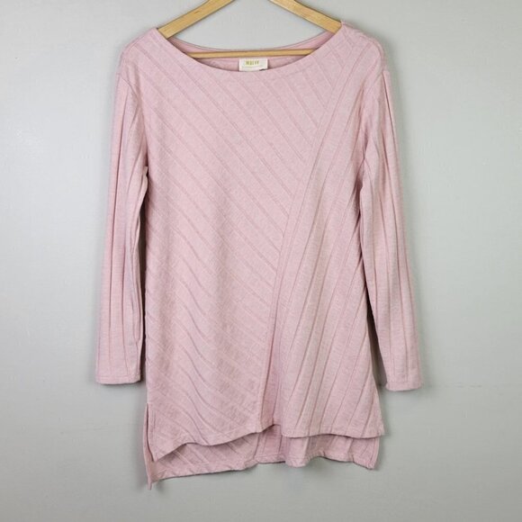 Maeve by Anthropologie Brushed Knit Long Sleeve Top Pink S - Picture 12 of 12